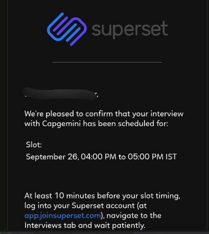 Superset Interview Scheduling