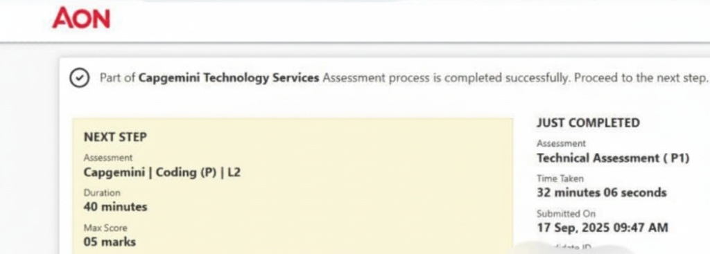 Capgemini Assessment Pattern