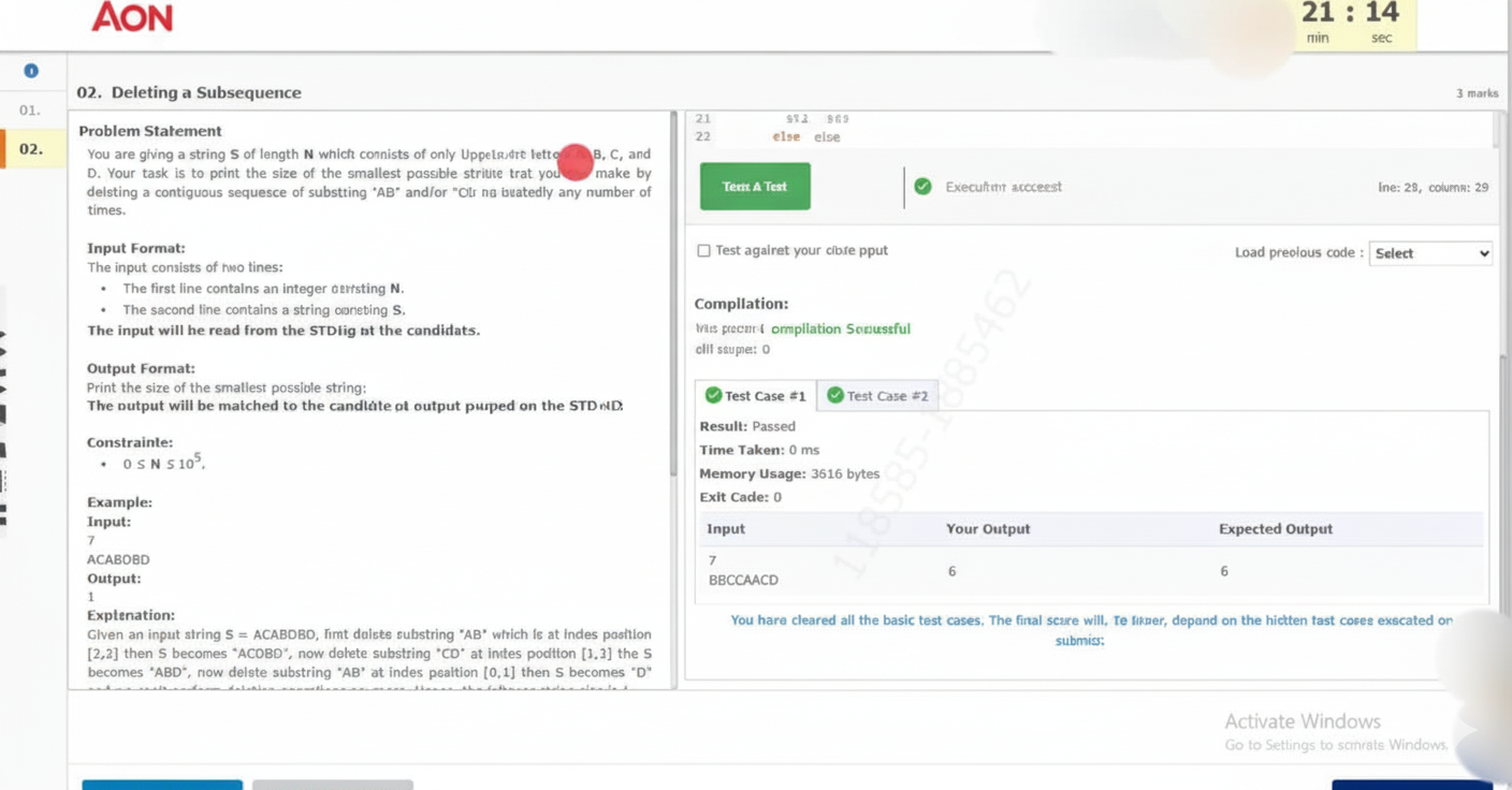 Capgemini Q2 - Deleting a Subsequence